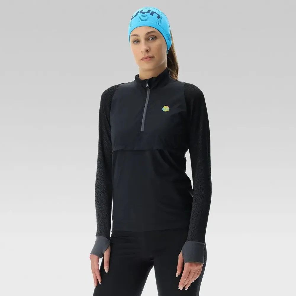 Кофта WOMAN RUNNING EXCELERATION WIND SHIRT LONG SL. ZIP UP Black/Cloud S