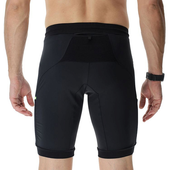 Велошорты мужские STRIDES RUNNING OW PANTS SHORT Black/Yellow Fluo 
