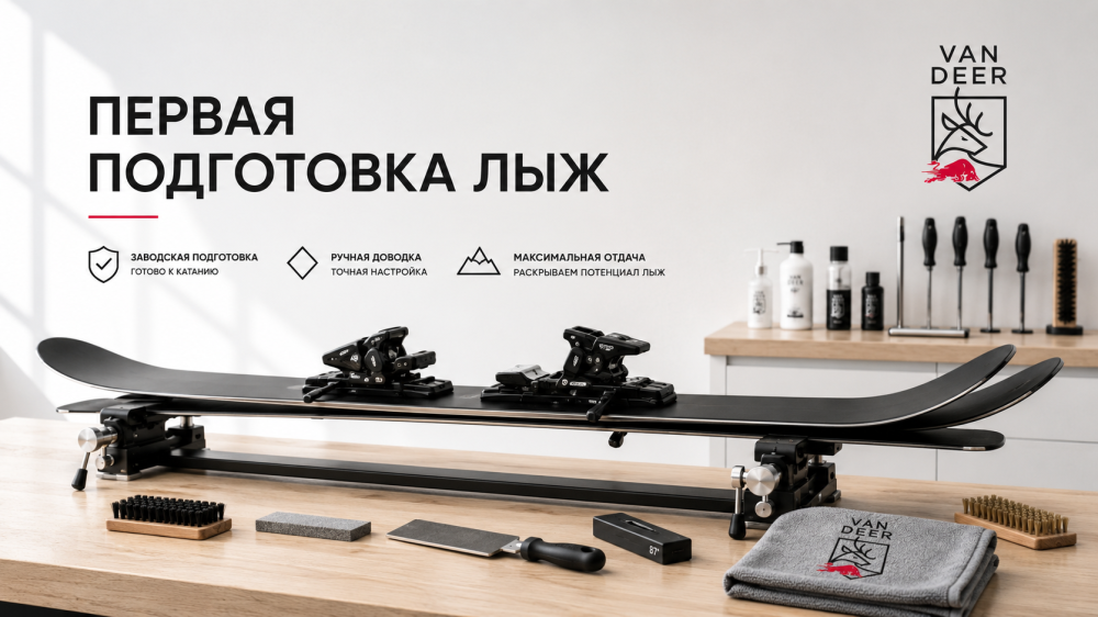 Первая подготовка лыж Van Deer