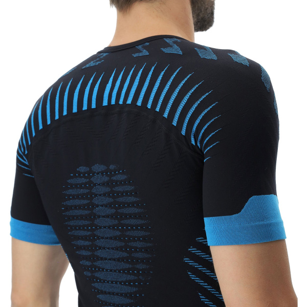 Футболка мужская RUNNING ULTRA1 OW SHIRT SHORT SL_ Black/Atlantic/Atlantic 