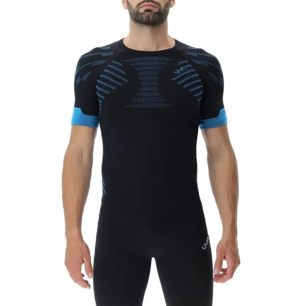 Футболка мужская RUNNING ULTRA1 OW SHIRT SHORT SL_ Black/Atlantic/Atlantic 