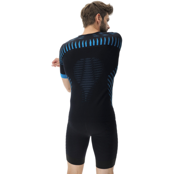 Футболка мужская RUNNING ULTRA1 OW SHIRT SHORT SL_ Black/Atlantic/Atlantic 